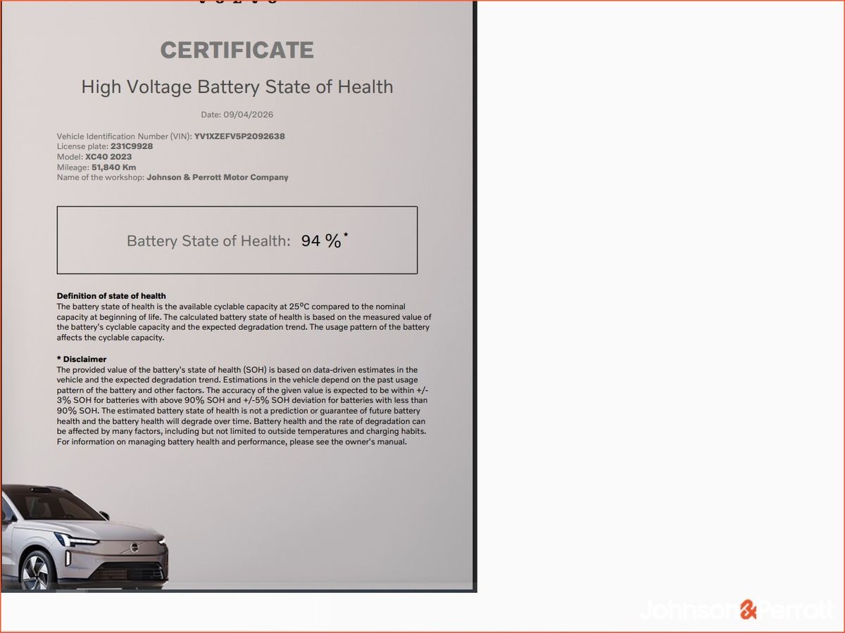 Volvo XC40 69 kWh 231hp Ultimate - Two Year Volvo Selekt Warranty