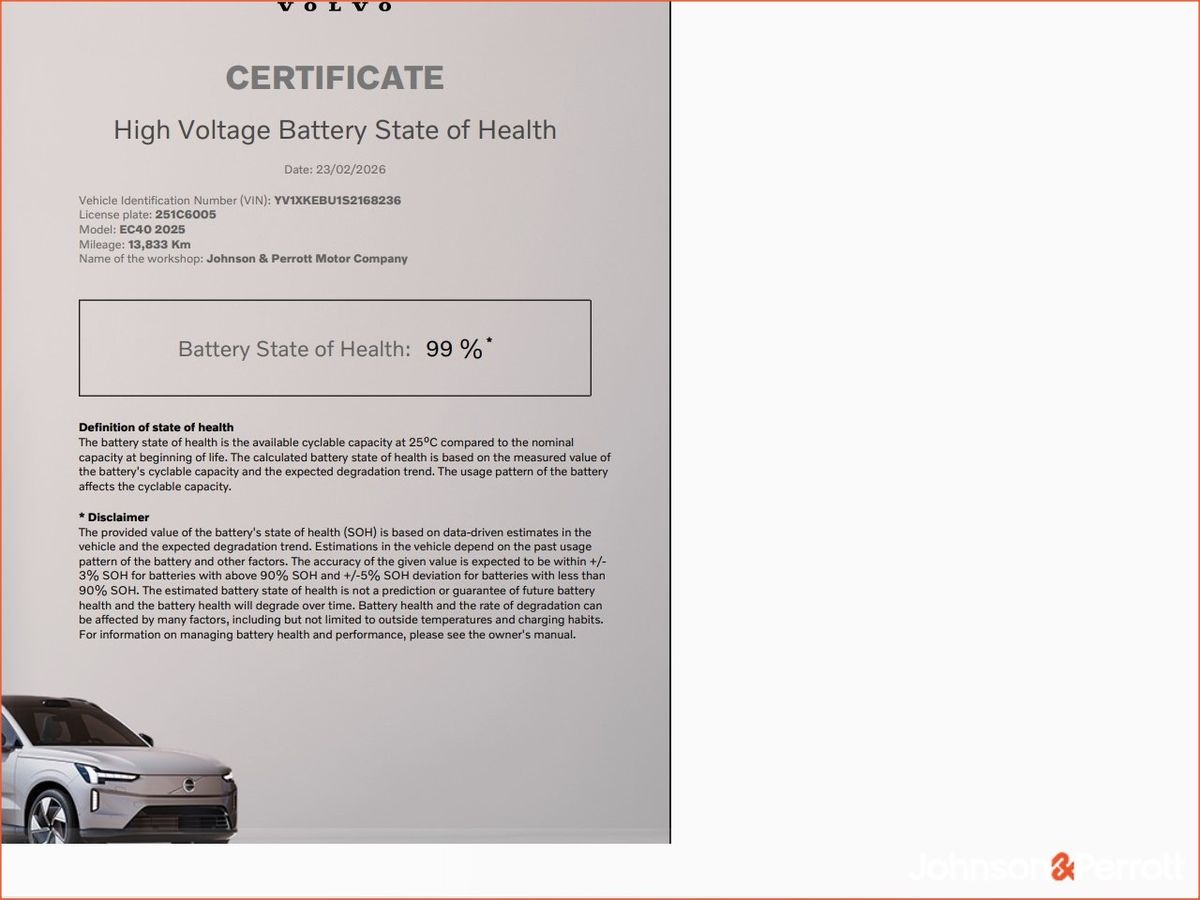 Volvo EC40 70 kWh 238 bhp Single Motor Ultra - Four Year Volvo Selekt Warranty