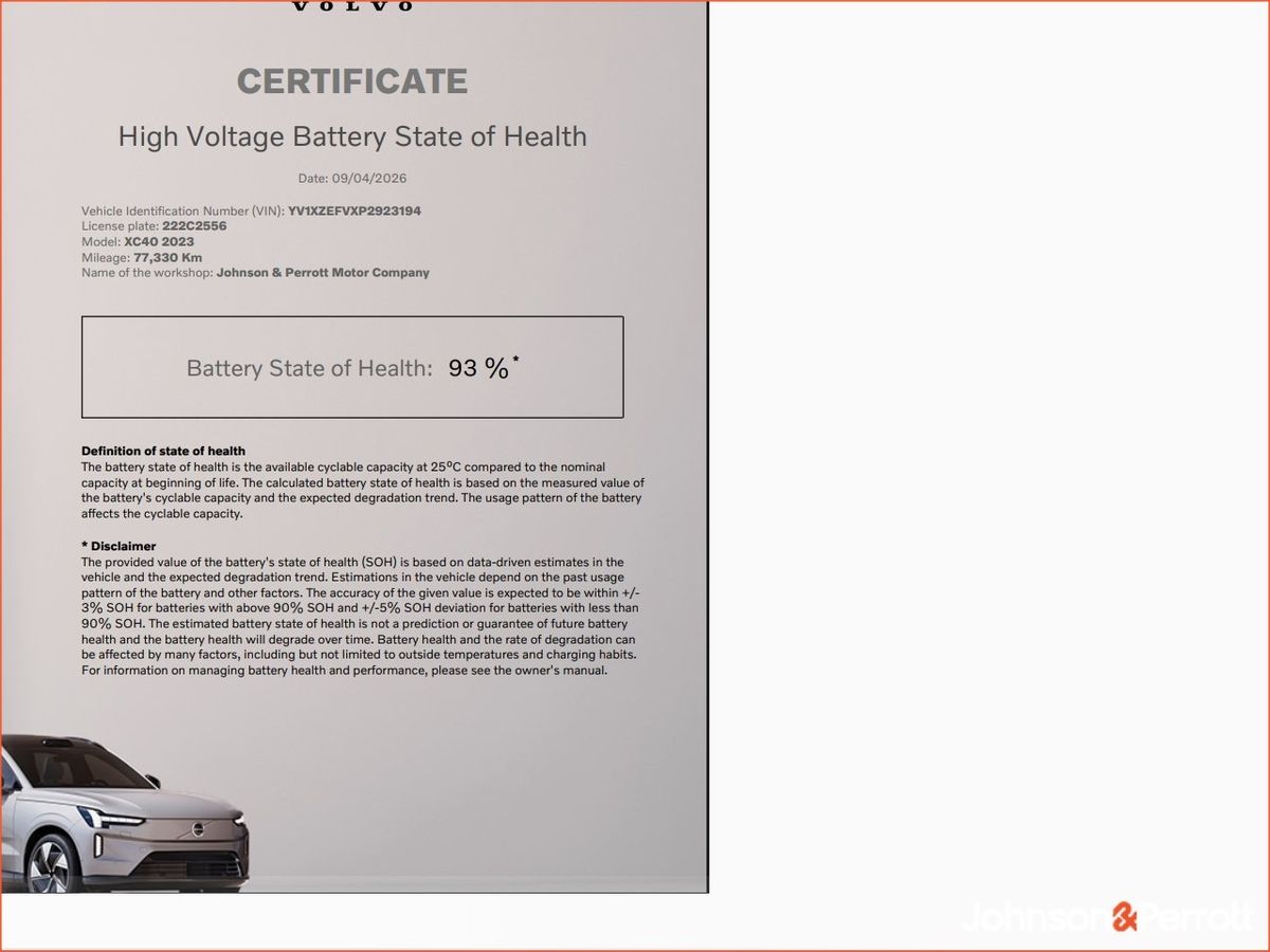 Volvo XC40 69 kWh 231hp Ultimate - Two Year Volvo Selekt Warranty